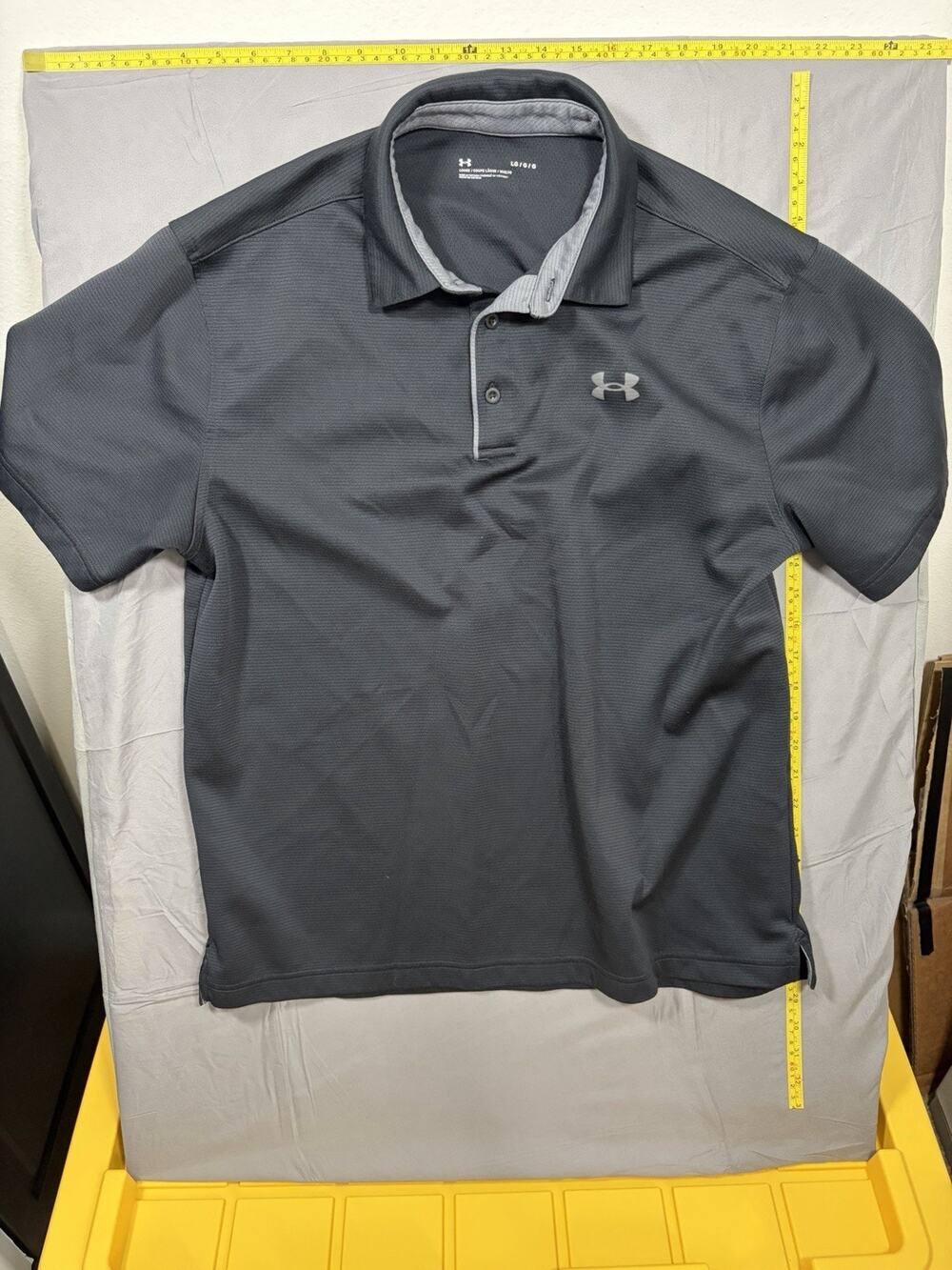 Under Armour Golf Polo Black Preformance Shirt Size Large L